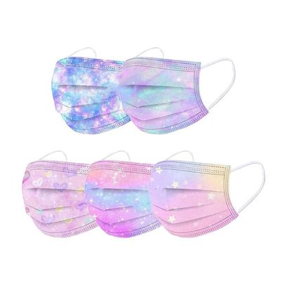 Kids Face_Mask Disposable 50 PC Colorful Mask for Boys GirlsCutePrinted Paper Masks 3Ply Earloop FaceCover Protection outdoor (05-50PCS)