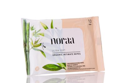 Noraa Ultra Soft Organic Intimate Wipes with Natural Goodness of Tea Tree Oil and Aloe Vera (Pack of 6 x 10 Wipes)