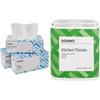 Amazon Brand - Solimo 2 Ply Facial Tissues Carton Box - 200 Pulls (Pack of 3) & Amazon Brand - Solimo 2 Ply Kitchen Tissue Paper Roll - 4 Rolls (60 Pulls Per Roll) view 1