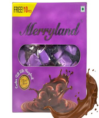 Godka Merryland Chocolate Box - Center Filled With Hazelnut Flavour Chocolate (60 Pcs in Box), 900 grams