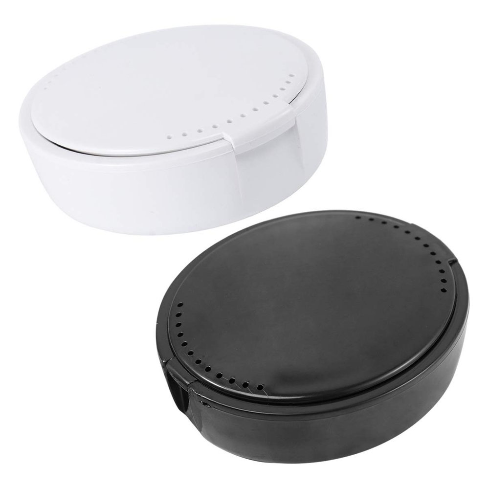 HEALLILY 2pcs Denture Case Denture Bath Box False Teeth Storage Box Container Holder for Travel Retainer Cleaning
