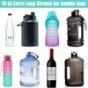 ALINK 15 inch Extra Long Reusable Clear Silicone Straws, 4-Pack Flexible Straws for 1 Gallon Water Bottle, Wine Bottle, 128 64 oz Tumbler with Cleaning Brush view 3