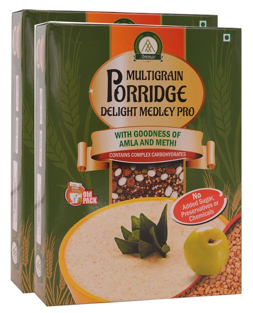 Ammae Multigrain Porridge Delight Medley PRO, 200g, Pack of 2, For Diabetes, Sathu Maavu, 7 Sprouted & Roasted low GI grains with goodness of Amla & Methi | No Sugar | No Salt | No Milk | No Preservatives & Chemicals