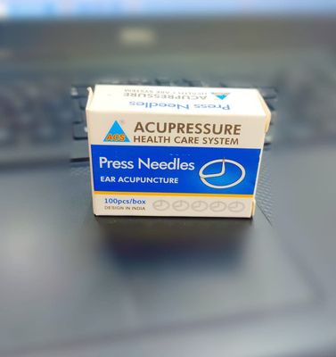 ACS Acupuncture Ear Press Needle for Arthritis (Size - 0.22 x 1.5mm, Press Handle, Pack of 100, Silver)