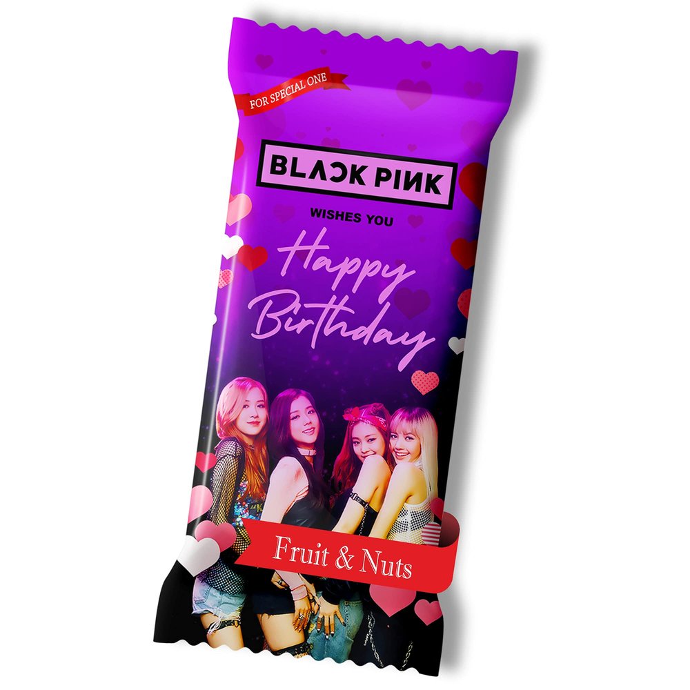 Katha Chocolates Blackpink K-Pop, Birthday Chocolate Large Bar For Sister, Girlfriend, Wife, Niece, Mother (Fruit & Nut, 100 Gm)