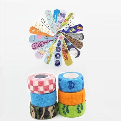 Dayish Self Adhesive Bandaid Wrap Tape for Pets, Customize Wound Plaster Fabric Finger Bandages Non-Toxic First Aid Emergency Bandage Kit for Athletic, Sports Injury, Wrist, Knee & Ankle Sprains - (4 PCs)
