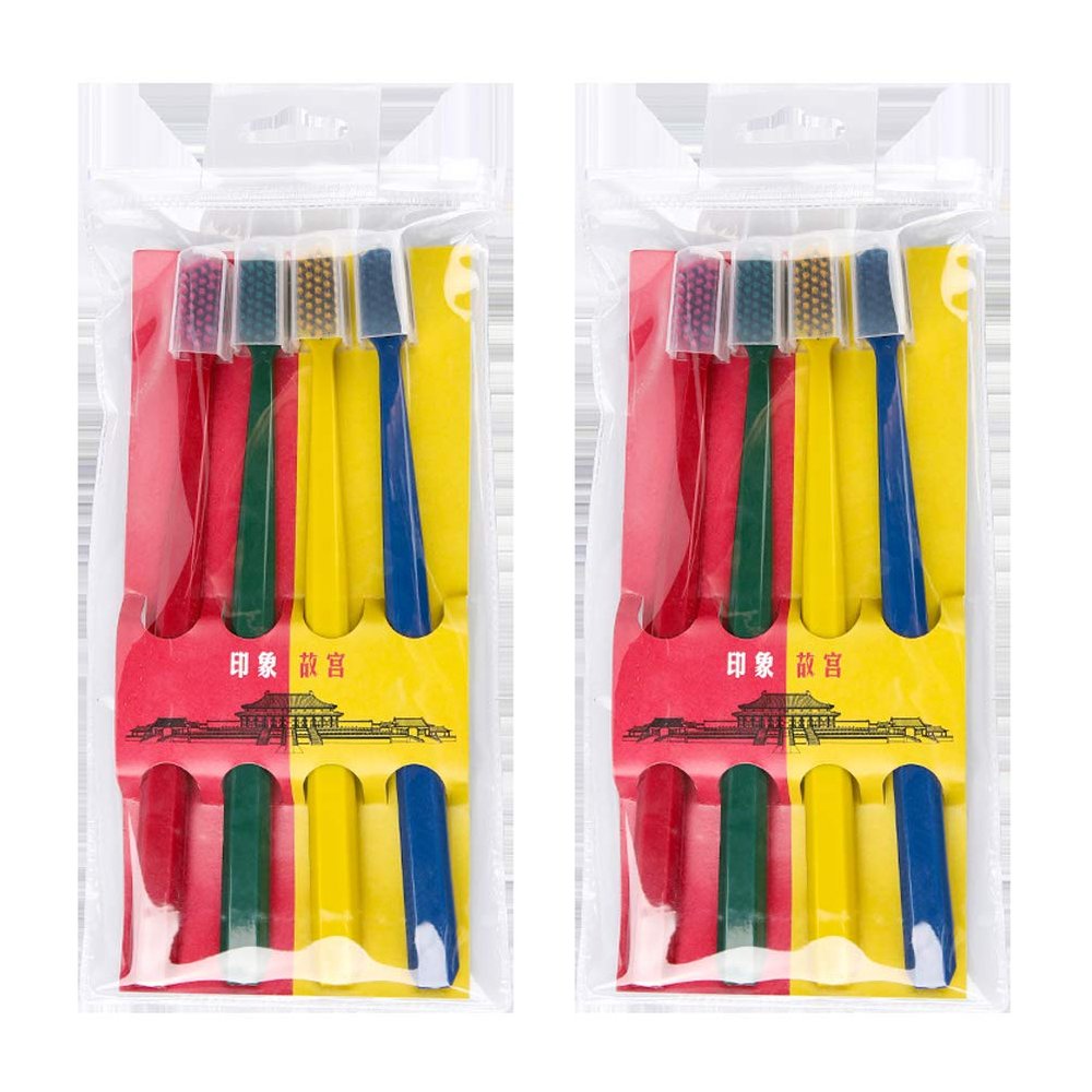 2 Set/ 8pcs Portable Soft Bristles Toothbrush Teeth Care Toothbrush for Adults Useful Stuff