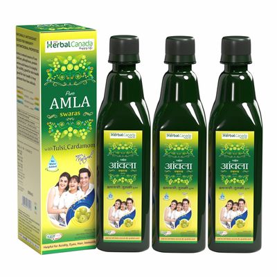 HARC Herbal Canada Amla ras | Pack of 3 | 500 ML | Good for Immunity and Digestion | Rich Source of Vitamin C and Antioxidants | 100% natural