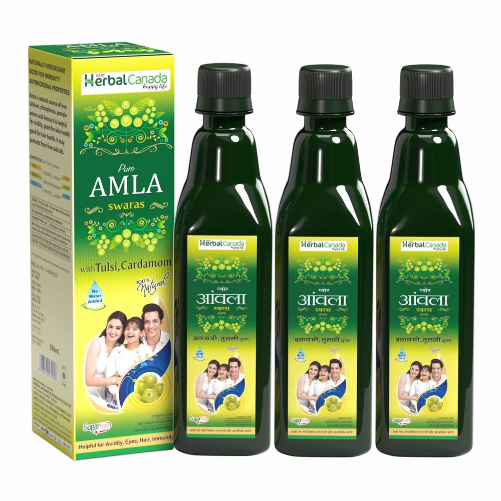 HARC Herbal Canada Amla ras | Pack of 3 | 500 ML | Good for Immunity and Digestion | Rich Source of Vitamin C and Antioxidants | 100% natural