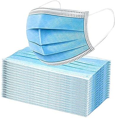ibulet Surgical mask pack of 100 pieces Disposable Masks 3 ply layer with nose clip Use and Throw Masks Pack of 100 Pcs