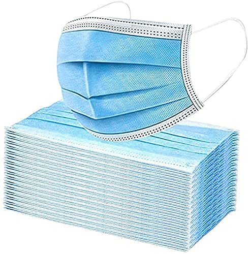ibulet Surgical mask pack of 100 pieces Disposable Masks 3 ply layer with nose clip Use and Throw Masks Pack of 100 Pcs