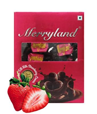 GODKA Merryland Chocolate Box - Center Filled With Strawberry Flavour Chocolate (60 Pcs In Box, 910 Gm)