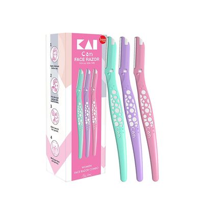 Kai Veitnam Can-Bubble Face Razor for Women/Face Trimmer For Women/Multi Color (Pack of 3)