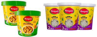 AMAJAIN Instant Idli Sambar + Instant Upma Combo