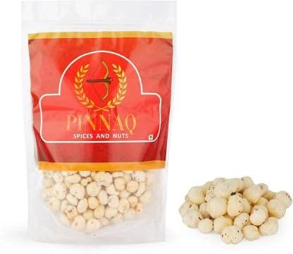 PINNAQ Lotus Seed Pop/Gorgon Nut Puffed Kernels (Phool Makhana) Fox Nut Organic-150 gm