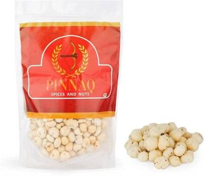PINNAQ Lotus Seed Pop/Gorgon Nut Puffed Kernels (Phool Makhana) Fox Nut Organic-150 gm