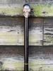 A N H Elegant Walking Stick with Skull Handle Made of Solid Brass Walking Cane for Wedding Ceremony Designer Brass Skull Head Handle Black Stick,Chrome Finish,36 Inch view 2