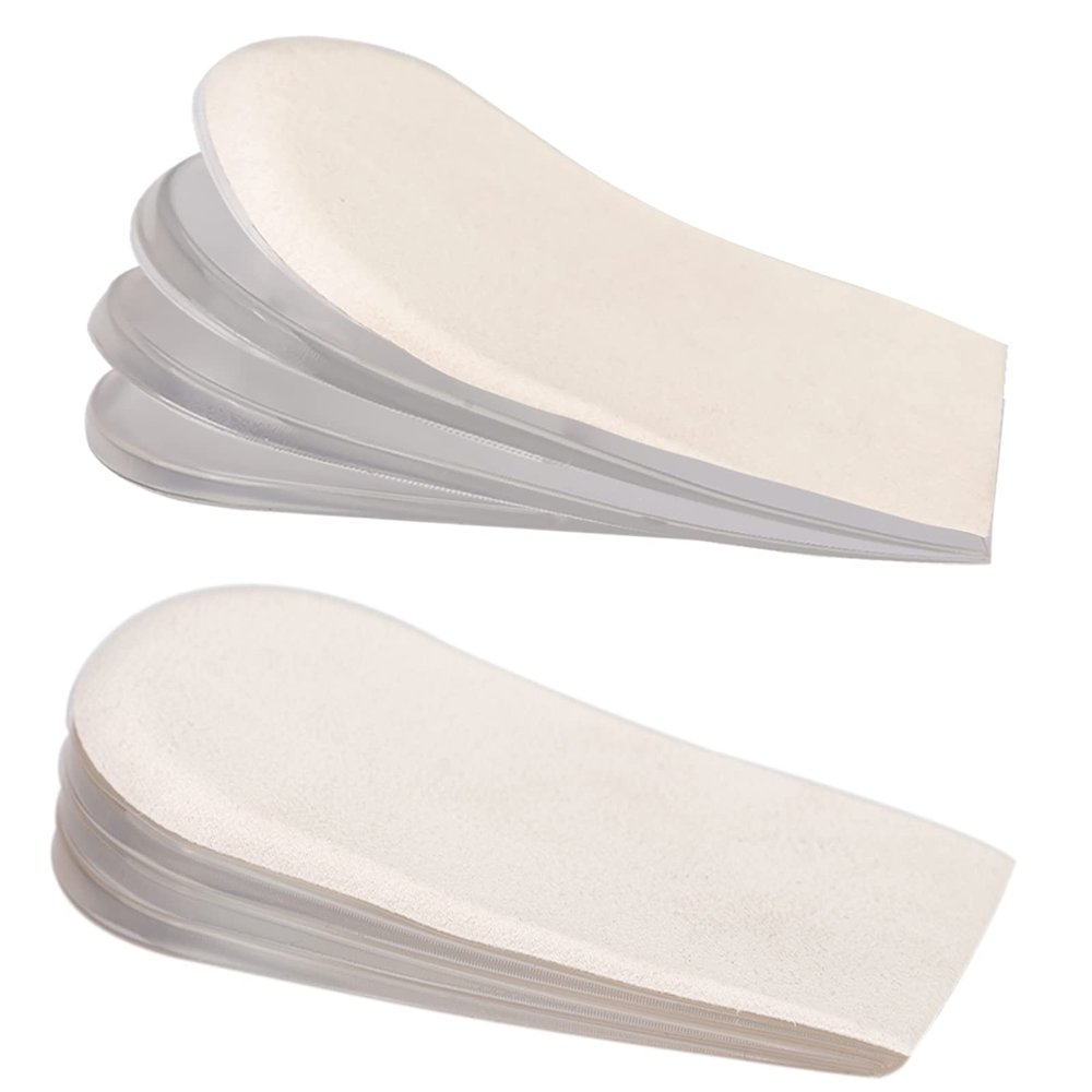 4 Layers Height Increase Insoles,Adjustable Orthopedic Heel Lift Inserts, White, Large-Women's 10-13|Men's 9-14
