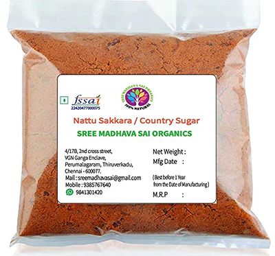 Sree Madhava Sai Organics Naatu Sakkarai|Country Sugar|Jaggery Powder|Country Brown Sugar-250 Grams