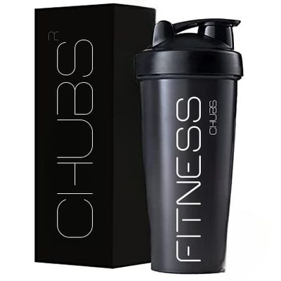 Chubs Fitness Series Protein Shaker Bottle,700 ml 100% Leak Proof Guarantee, Gym Bottle for Protein Shake/Sipper Bottle Pre Workout BCAAs, BPA Free Material Gym Shaker with Plastic Ball(BLACK)-700ML..