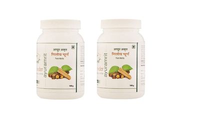 Ayur Amrit Giloy/Guduchi/Gulvel Stem Powder | 340 Grams | Jaivik Bharat Certified | Amruthavalli podi | Tinospora cordifolia | No Added Preservative | Pack of 2x100gm