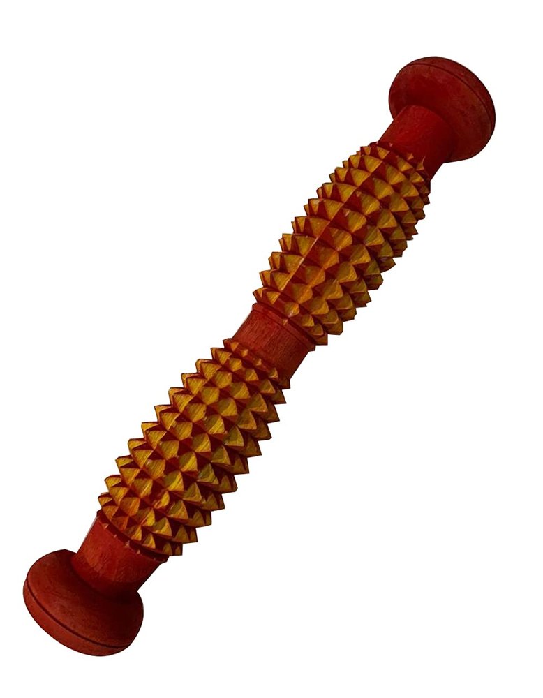 ACM Wooden Foot Roller, Red & Yellow