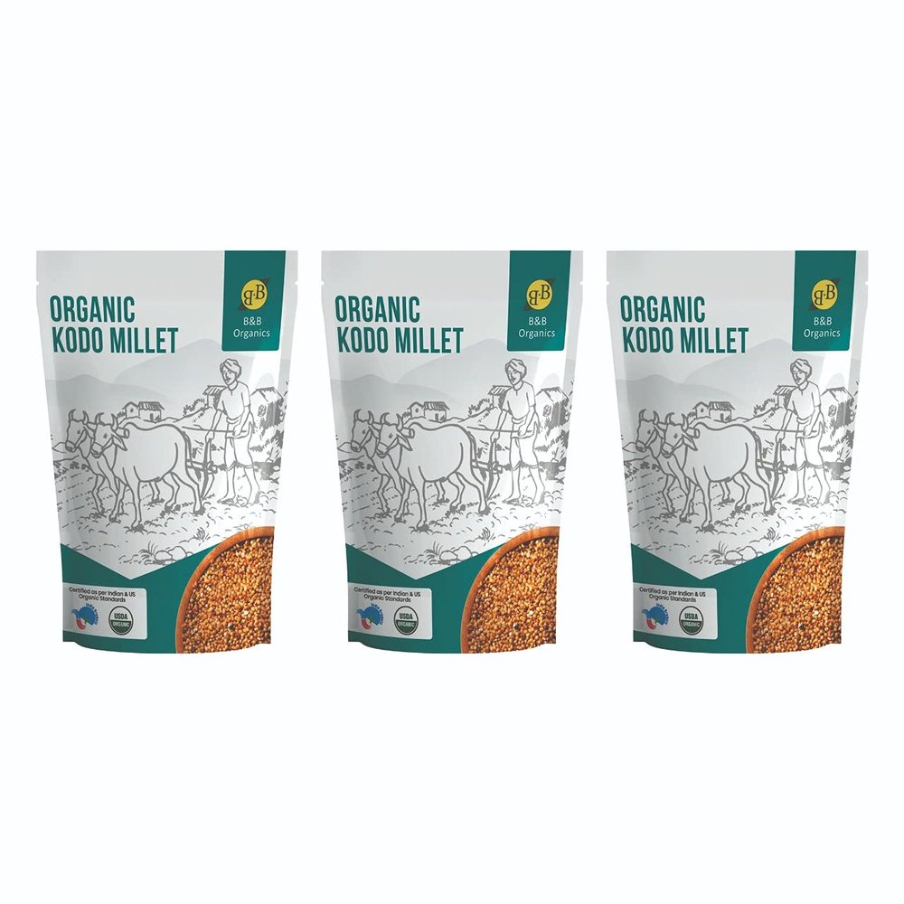 B&B Organics Kodo Millet (500 grams) Pack of 3/Varagu Arisi/Traditional Millet/Sridhnyam