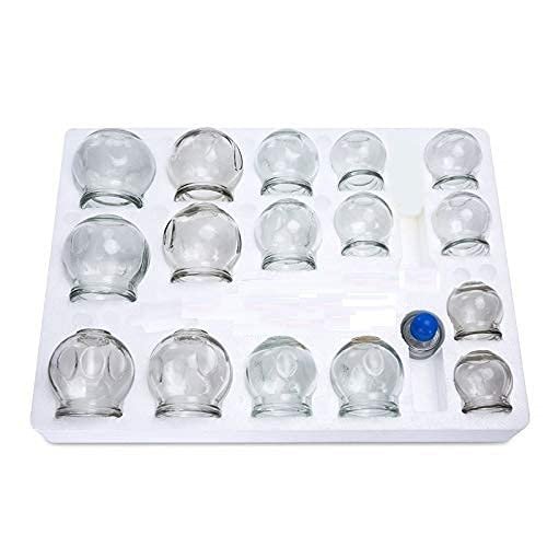 ACP ACUPRESSURE Vacuum Massager Glass Fire Cupping Therapy - Set of 16 Pieces