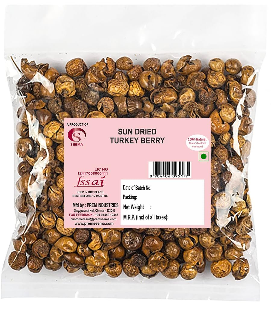 Seema Sun Dried Turkey Berry, 200 Grams (sundakkai Vathal) | Premium South Indian Sundried Sundakkai for Authentic Recipes