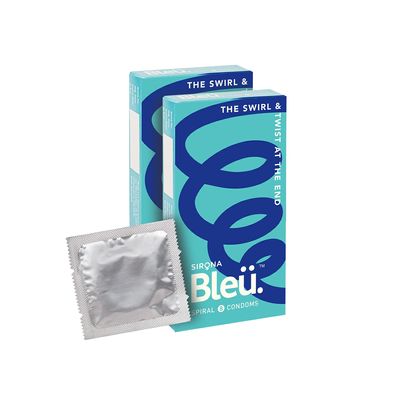 Bleu Spiral Toxin Free Condoms for Men - Unique Shaped head (first in India) for enhanced stimulation, improved experience, vegan & odourless, Pack of 2 (16 Count)