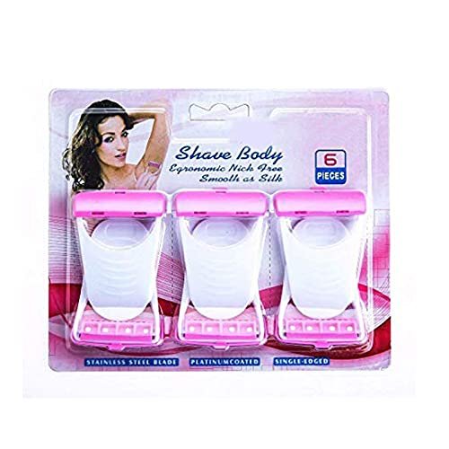 6 Pcs Body Razor Hair Removal Disposable Trimmer Body & Bikini Shaver for Woman Sensitive Skin Stainless Steel Blade Hair Removal Razor