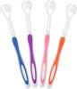3 Sided Toothbrush, ELECDON 4 Pieces Autism Travel Toothbrush for Adults Complete Teeth and Gum Care, Great Angle Bristles Clean Each Tooth, Soft and Gentle (Pink, Blue, Orange, Purple) view 1