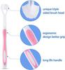 3 Sided Toothbrush, ELECDON 4 Pieces Autism Travel Toothbrush for Adults Complete Teeth and Gum Care, Great Angle Bristles Clean Each Tooth, Soft and Gentle (Pink, Blue, Orange, Purple) view 4