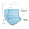 ASGARD Melt-Blown Fabric Disposable Face Mask with Nose Clip (Blue, Pack of 200) for Unisex view 3