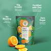 GREEN PROTEIN Pea Protein Isolate Powder, Vegan Plant Protein, No Added Sugar, 100% Vegan, Soy Free, Dairy Free, Gluten Free, Allergen Free, Tangy Orange Flavor, 15g Protein Per Serving, Pouch (500g) view 2