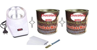 Big saving Wax machine Wax Heater Kit Wax Heater Combo Hot Chocolate Wax Cream 70 pecs Wax Strips and Knife | wax machine | 600grams + 600grams Chocolate wax cream Tow Tin (Chocolate wax)