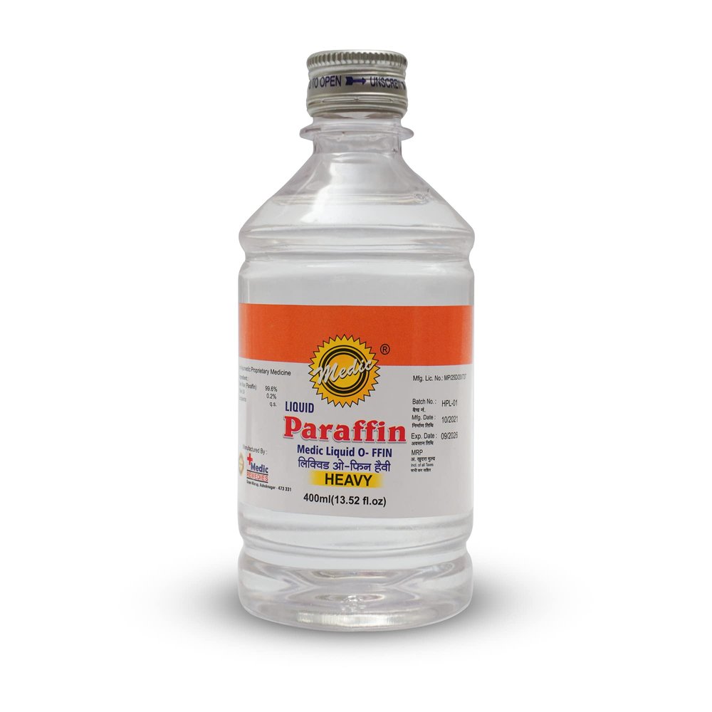 Medic Remedies Heavy Liquid Paraffin | 100% Pure & Natural | Paraffin Oil For Dry, Rough, Scaly, Itchy Skin & Irritation | 400 ml (Pack of 2)