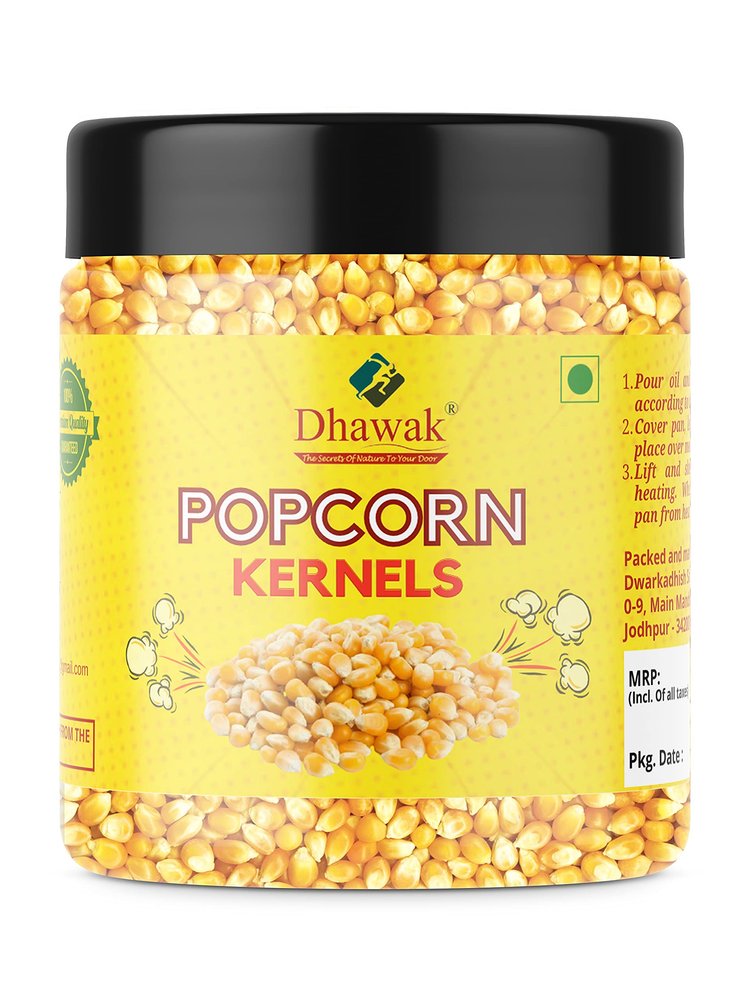 Dhawak Pop Corn Kernels 300 Gms|Popcorn Kernels | Makai | | Jar Pack|
