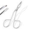 AAProTools Professional Salon Tweezers With Easy Scissor Handle, The Best Precision Eyebrow Tweezers Men/women; Portable Beauty Tools For Facial Hair, Ingrown Hair, Blackhead; Silver view 1