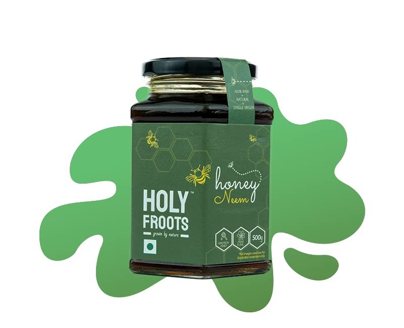 HOLYFRUITS Neem Honey 330 Grams | 100% Raw, Natural, Single Origin |