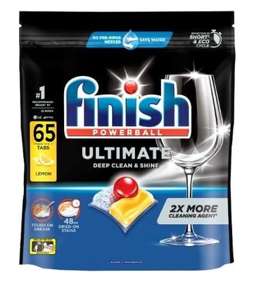 Finish Powerball Ultimate Lemon Dishwasher Tablets 65's Lemon