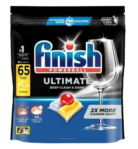 Finish Powerball Ultimate Lemon Dishwasher Tablets 65's Lemon