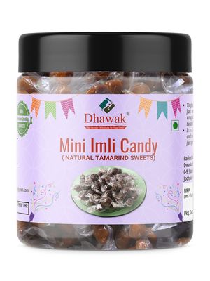 Dhawak Imli Candy, Khatti, Methi Imli, Tamarind Twist Candy 200 gms, Tamarind Candy [Jar Pack]