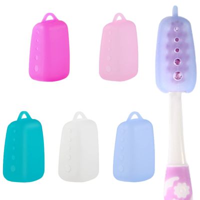 V-TOP Toothbrush Head Cover, 5 Pack Silicone Toothbrush Covers Caps, Portable Toothbrush Pod Case Protector for Travel, Home and Outdoor