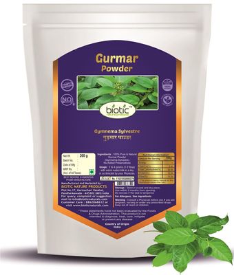 Biotic Natural Gudmar Powder - 200 gm - Gymnema Sylvestre - Gurmar Powder - Madhunashini - Sirukurinjan
