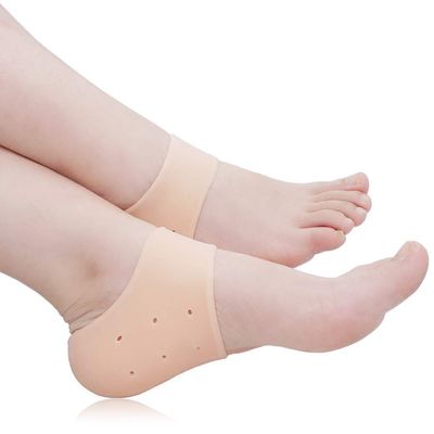 APrime Adda Anti Heel Silicone Heel Anti Crack Vented Moisturizing Silicone Gel Heel Socks for Swelling, Pain Relief, Foot Care Ankle Support Pad Silicon Heel Pad For Men & Women (2 Pair Anti heel)