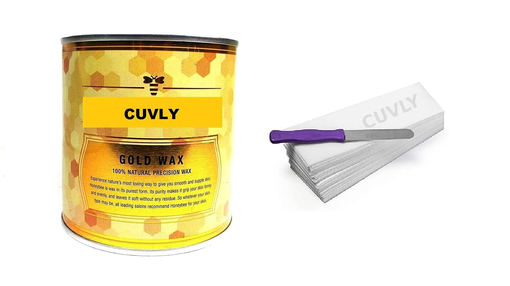 CUVLY Hot Wax Cream (600 gm), Face, Bikini, Underarm, Complete Body Wax - Wax Strips, Knife for Women & Men - Extra Creamy Best Hair Removal Wax