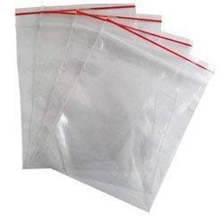 Grun Zip Lock Bags (Pack of 200) 06 inch x 08 inch, Clear, Strong, Air Tight Pouches (Resealable/Reclosable Bags)