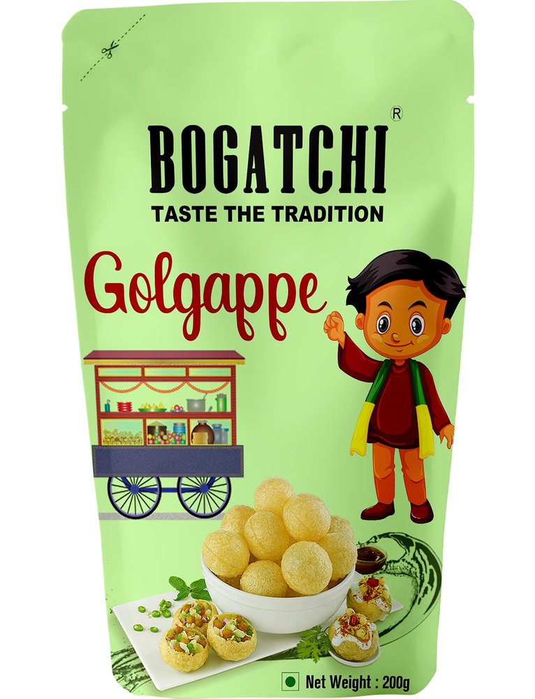 BOGATCHI Pani puri packet ready to eat - Fry or Bake in Microwave | instant pani puri pellets | Golgappe Packet Readymade | Pani Puri Papad | pani poori Panipuri packets - Value Pack, 200g