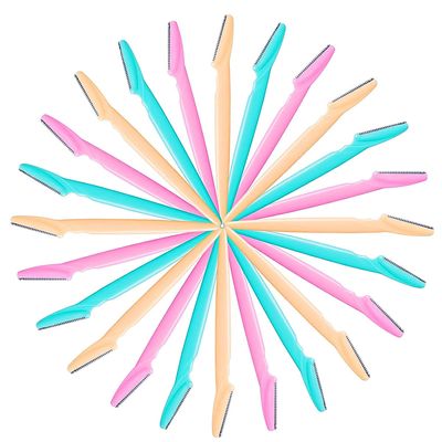 KHUSHI Professional Eyebrow Facial Razor for Men and Women. Painless Facial Hair Remover. MULTICOLORED PACK OF 42